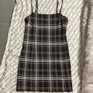 Cove Black, White, and Red Checkered Mini Dress